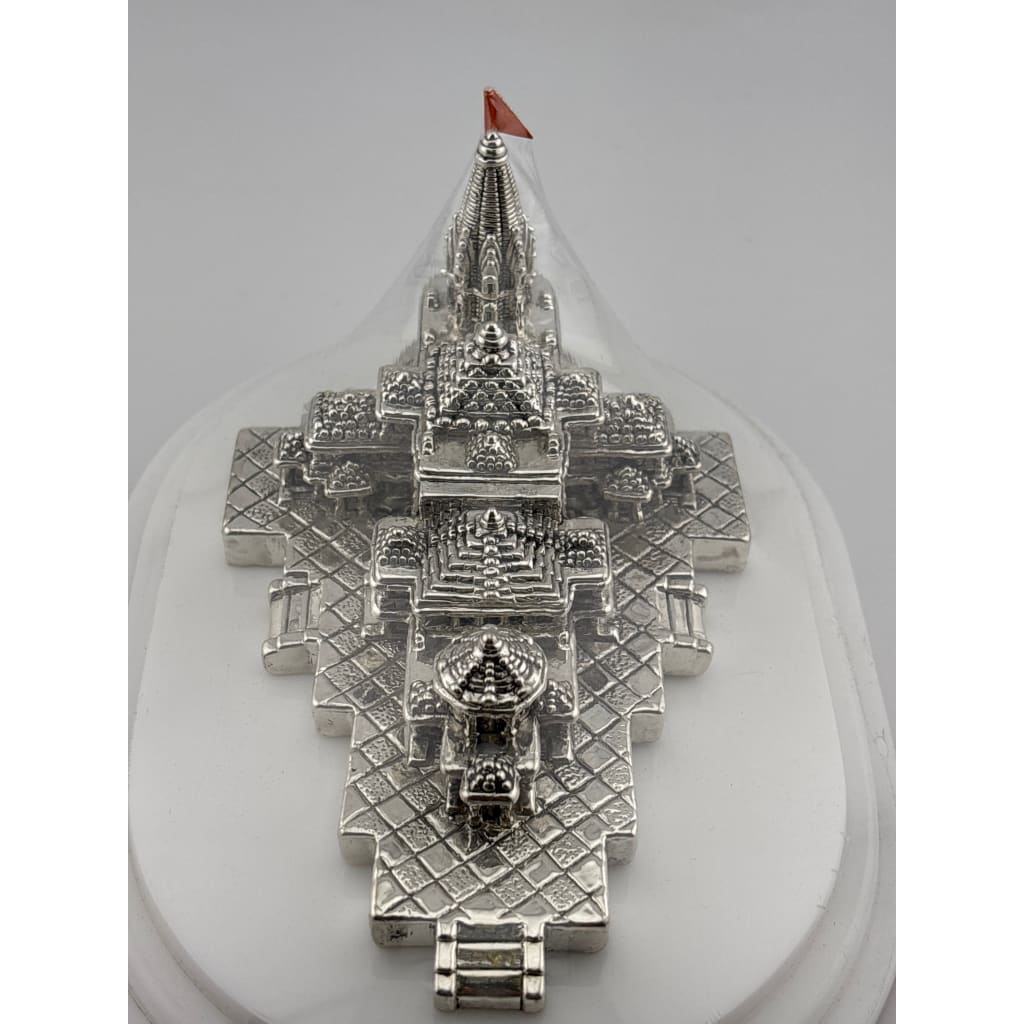 Silver 99.9% pure Ram Mandir (Temple) Idol with Velvet box