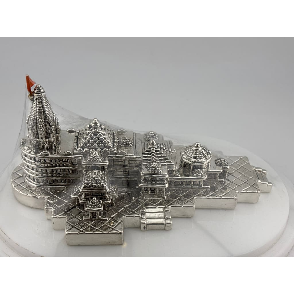 Silver 99.9% pure Ram Mandir (Temple) Idol with Velvet box