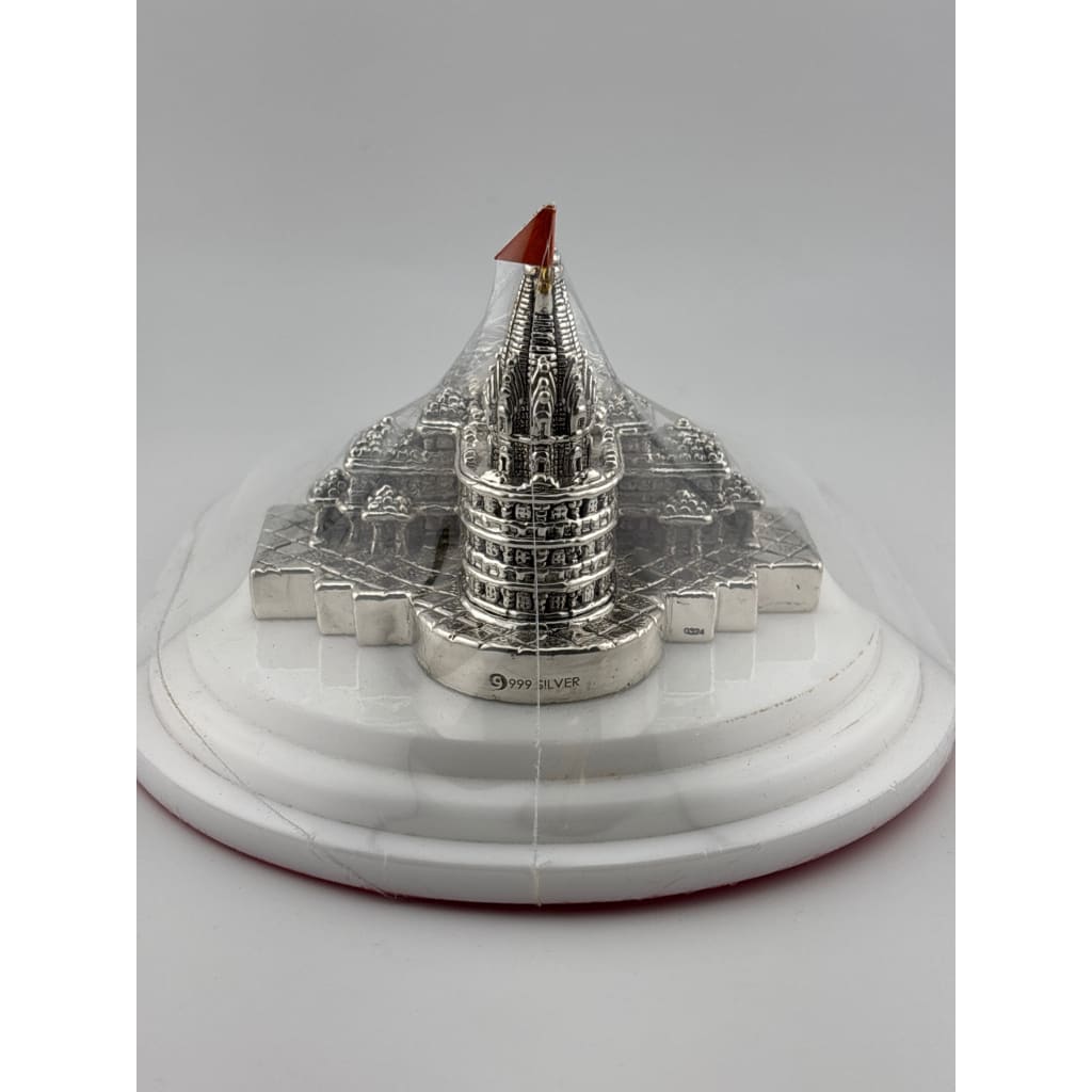 Silver 99.9% pure Ram Mandir (Temple) Idol with Velvet box