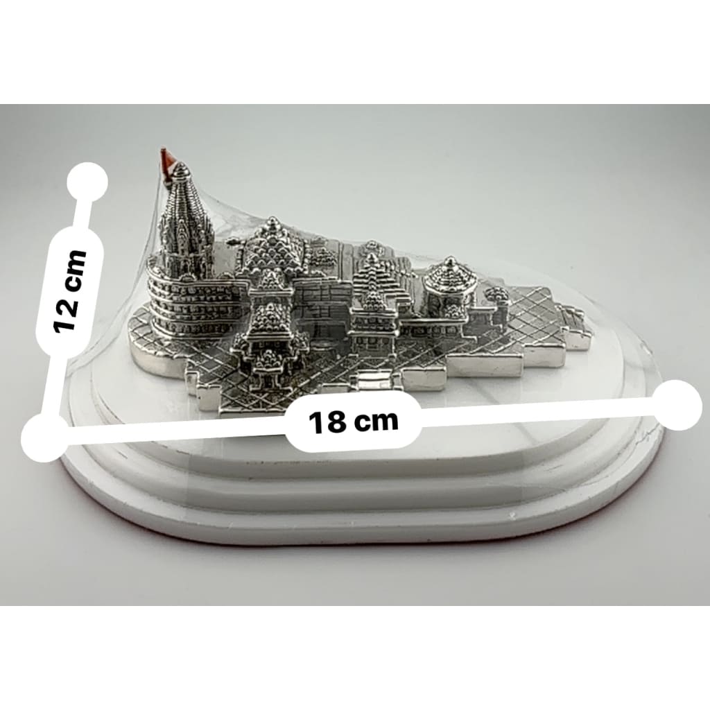 Silver 99.9% pure Ram Mandir (Temple) Idol with Velvet box