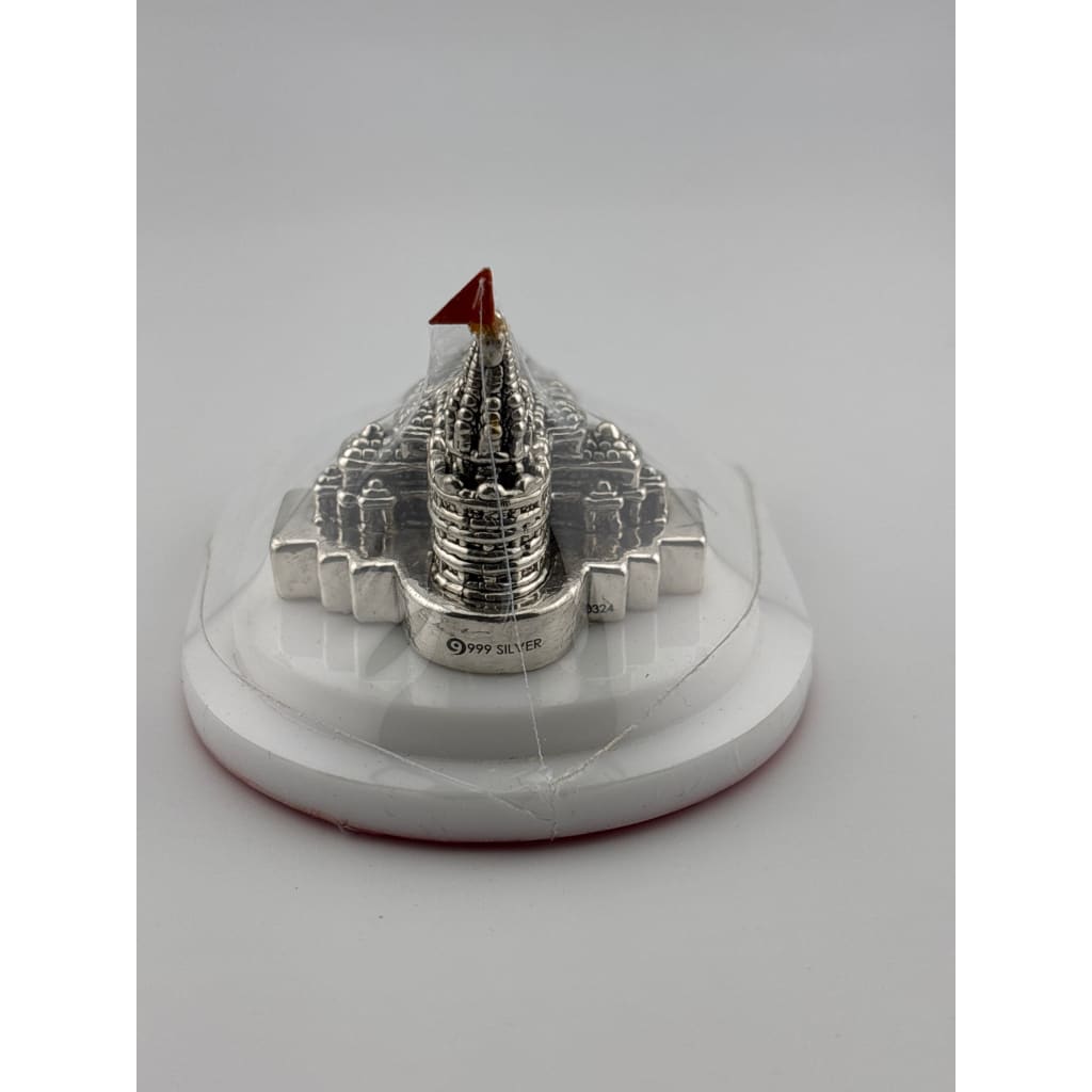 Silver 99.9% pure Ram Mandir (Temple) Idol with Velvet box