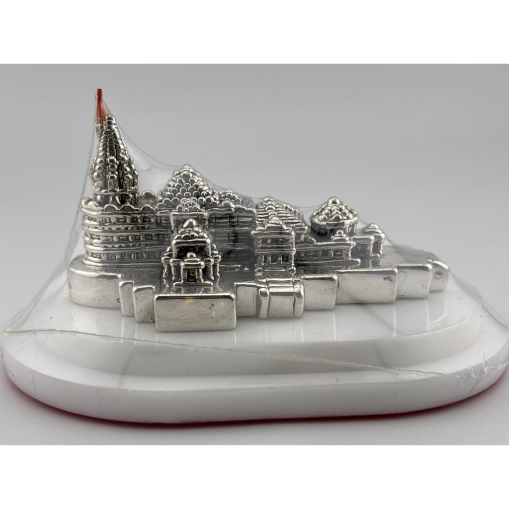 Silver 99.9% pure Ram Mandir (Temple) Idol with Velvet box