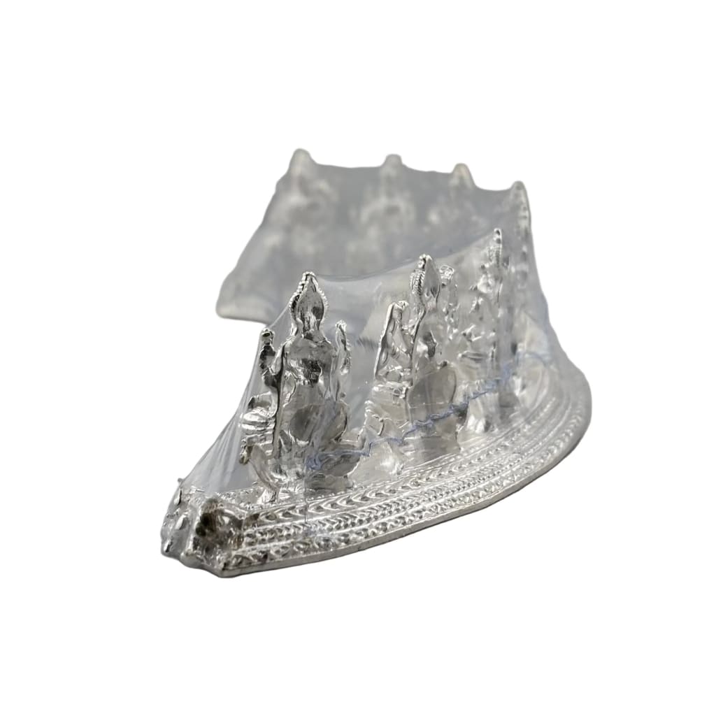 Silver Ashta Lakshmi Idol: Hindu Goddess Statue with Sanskrit Mantra