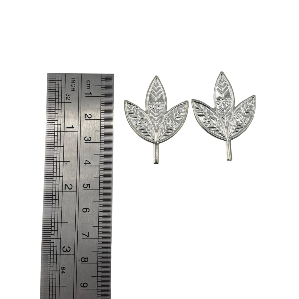 Silver Bilva Patra Pooja Piece Set of 2 (3.57g) – view 2