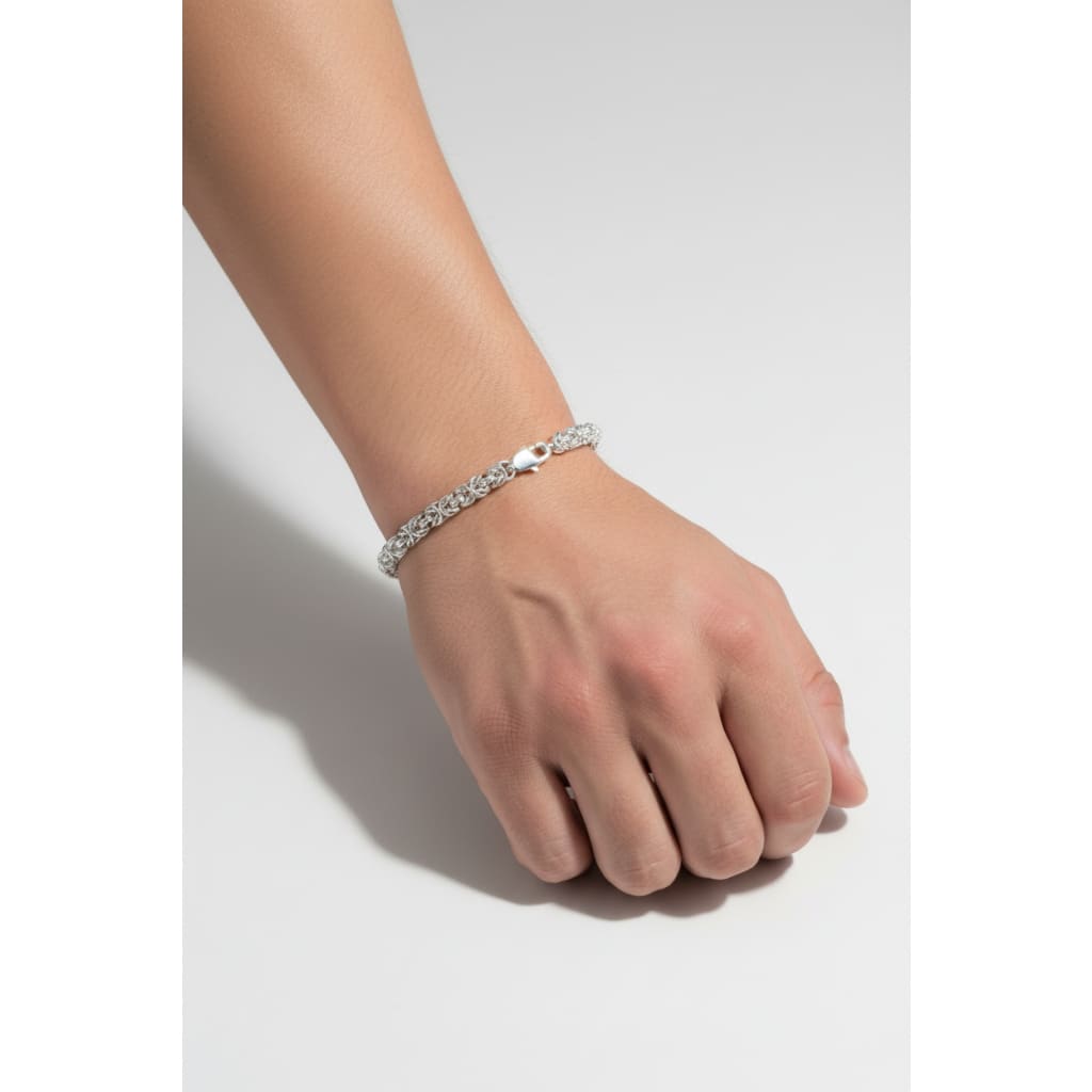 Silver Byzantine Link Bracelet 925 – Intricate Woven Chain Design