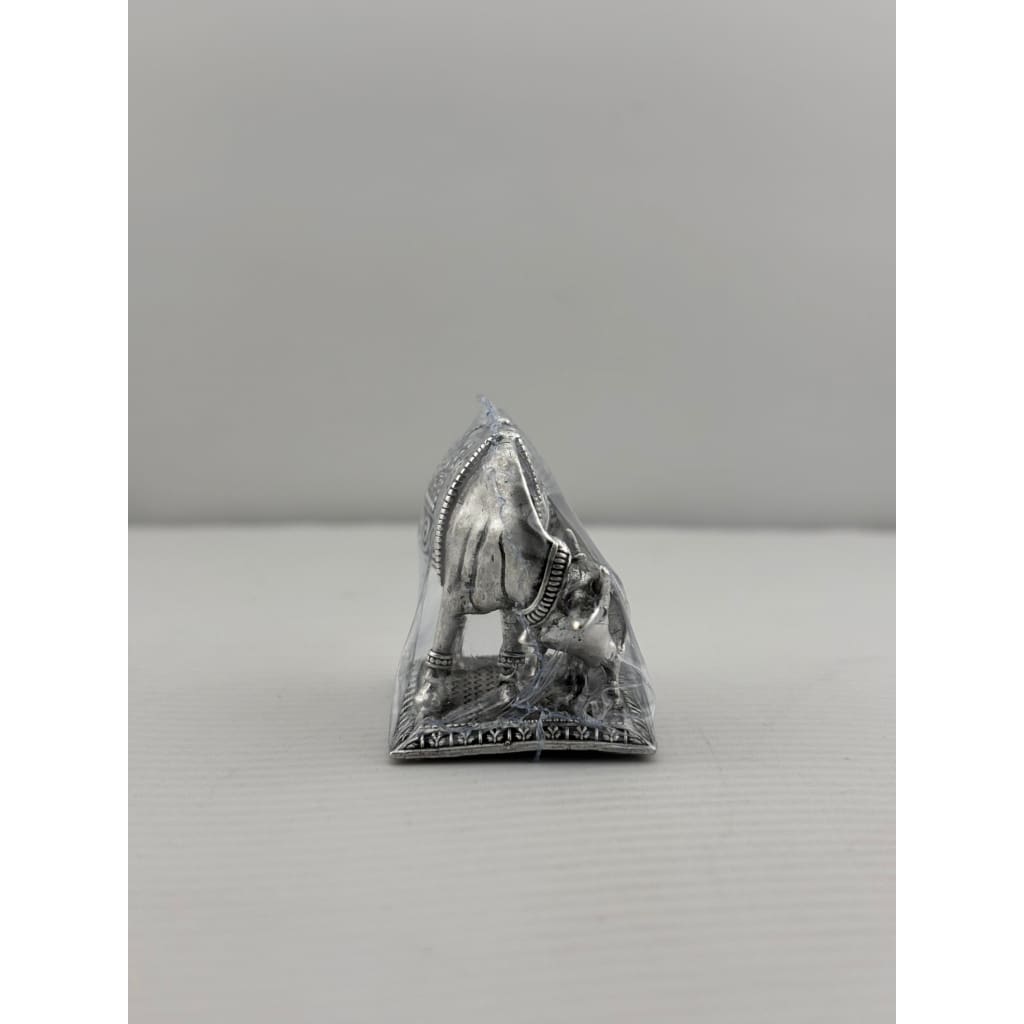 Silver Cow & Calf Idol 50gm – Sacred Gomata Murti