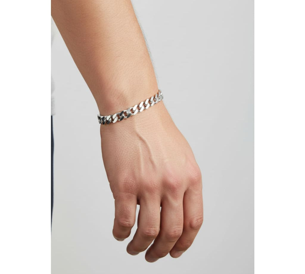 Silver Curb Link Bracelet 925 – Flat Chain