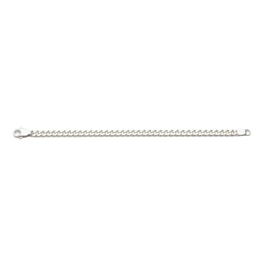 Silver Curb Link Bracelet 925 – Flat Chain | 4mm - 8.5