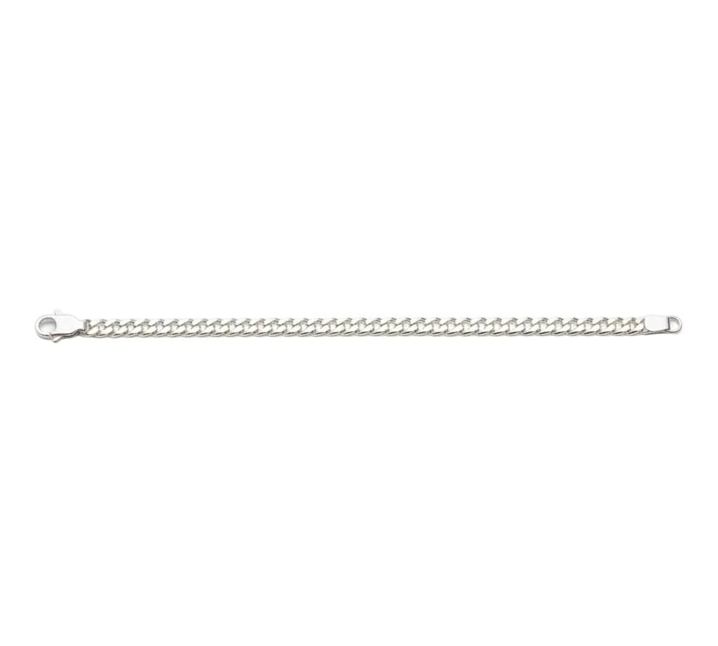 Silver Curb Link Bracelet 925 – Flat Chain | 4mm - 8.5