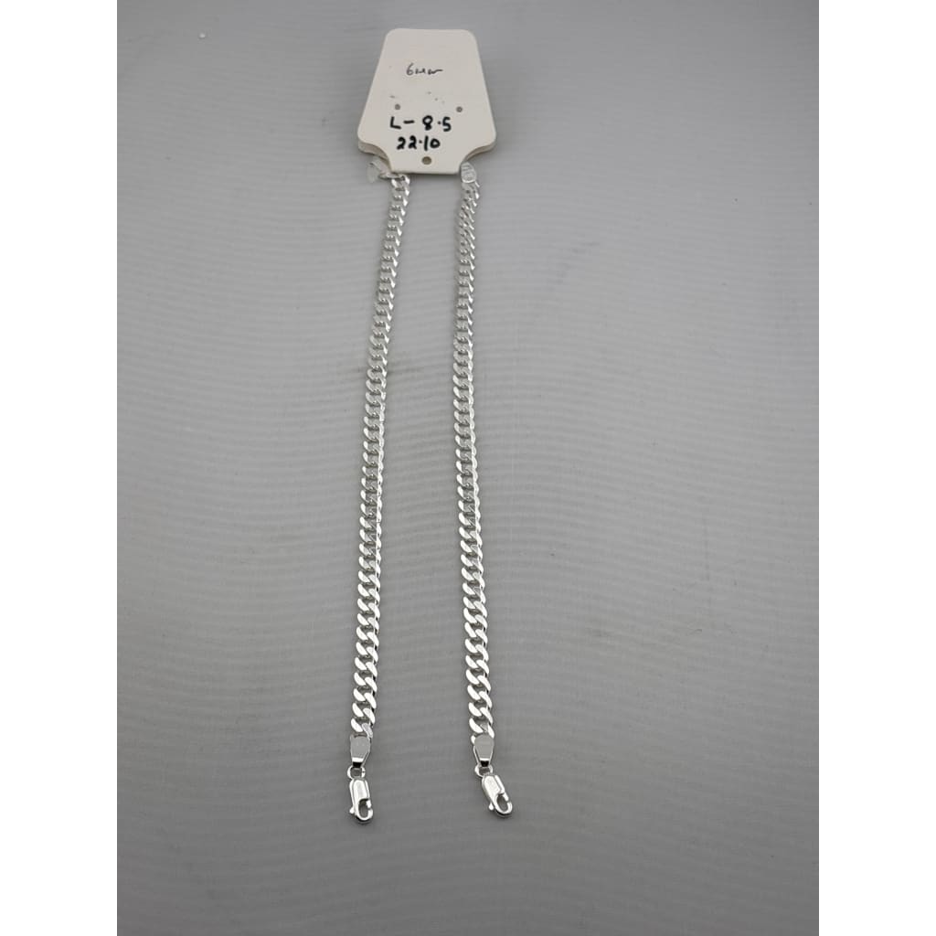 Silver Curb Link Bracelet 925 – Flat Chain