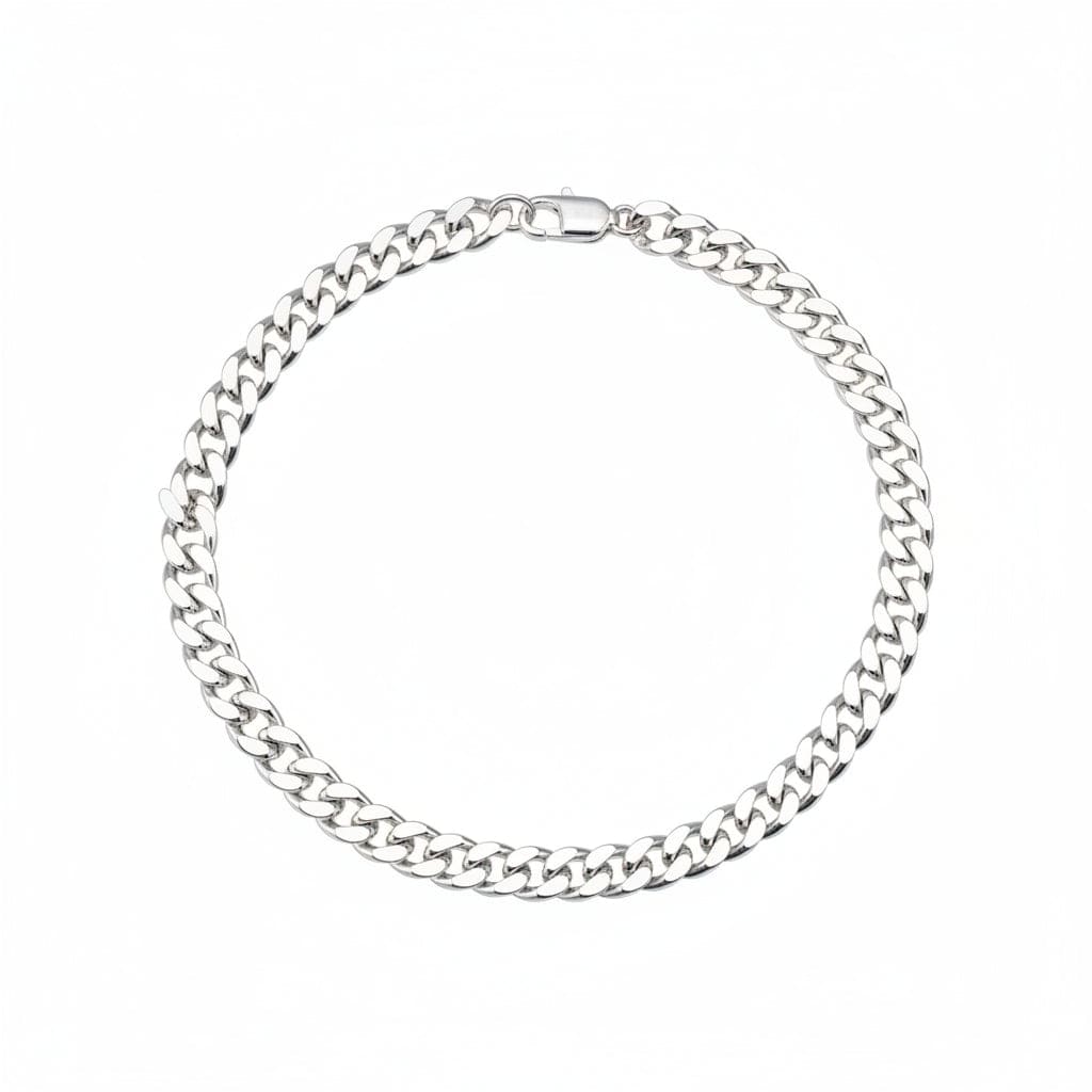 Silver Curb Link Bracelet 925 – Flat Chain | 8mm - Bracelets