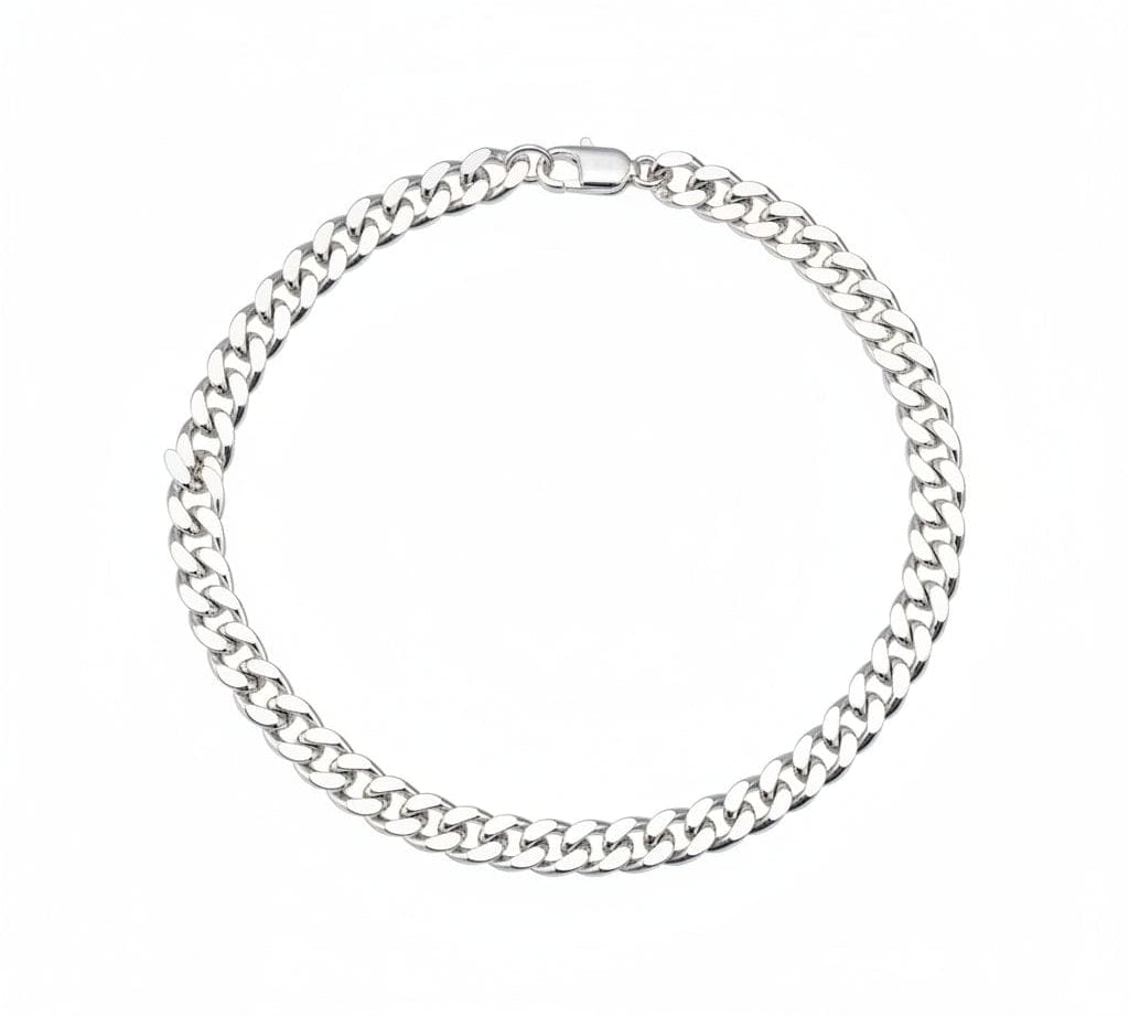 Silver Curb Link Bracelet 925 – Flat Chain | 8mm - Bracelets