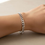 Silver Curb Link Bracelet 925 – Flat Chain | 9mm - Bracelets