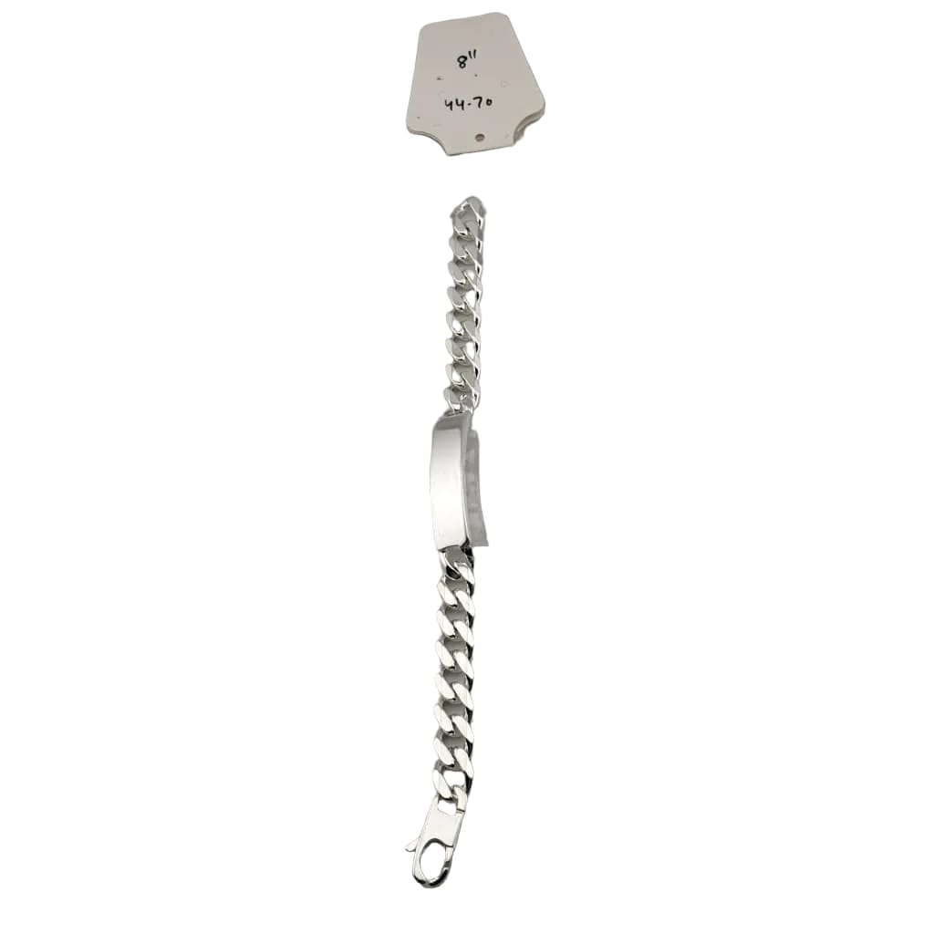 Silver Curb Link ID Bracelet 925 – Engravable Name Plate