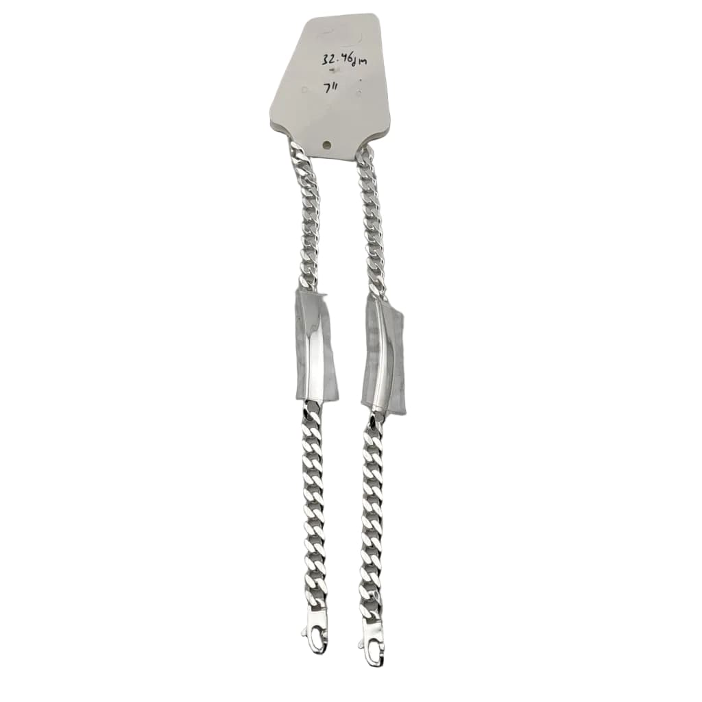Silver Curb Link ID Bracelet 925 – Engravable Name Plate