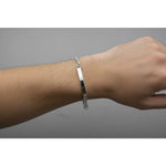 Silver Curb Link ID Bracelet 925 – Engravable Name Plate