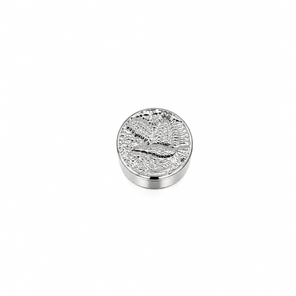 Silver Cylindrical Box Bird Engraved Handcrafted (11.45g) – view 2