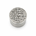Silver Cylindrical Box Lion Engraved Handcrafted (13.16g)