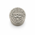 Silver Cylindrical Box Lotus Engraved Handcrafted (11.7g)