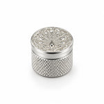 Silver Cylindrical Box Peacock Engraved Handcrafted (11.6g)