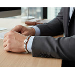 Silver Designer Bracelet 925 – Bold Chain with Center Plate