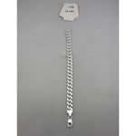 Silver Diamond Cut Curb Link Bracelet 925 – Faceted Flat