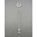 Silver Diamond Cut Curb Link Bracelet 925 – Faceted Flat Chain