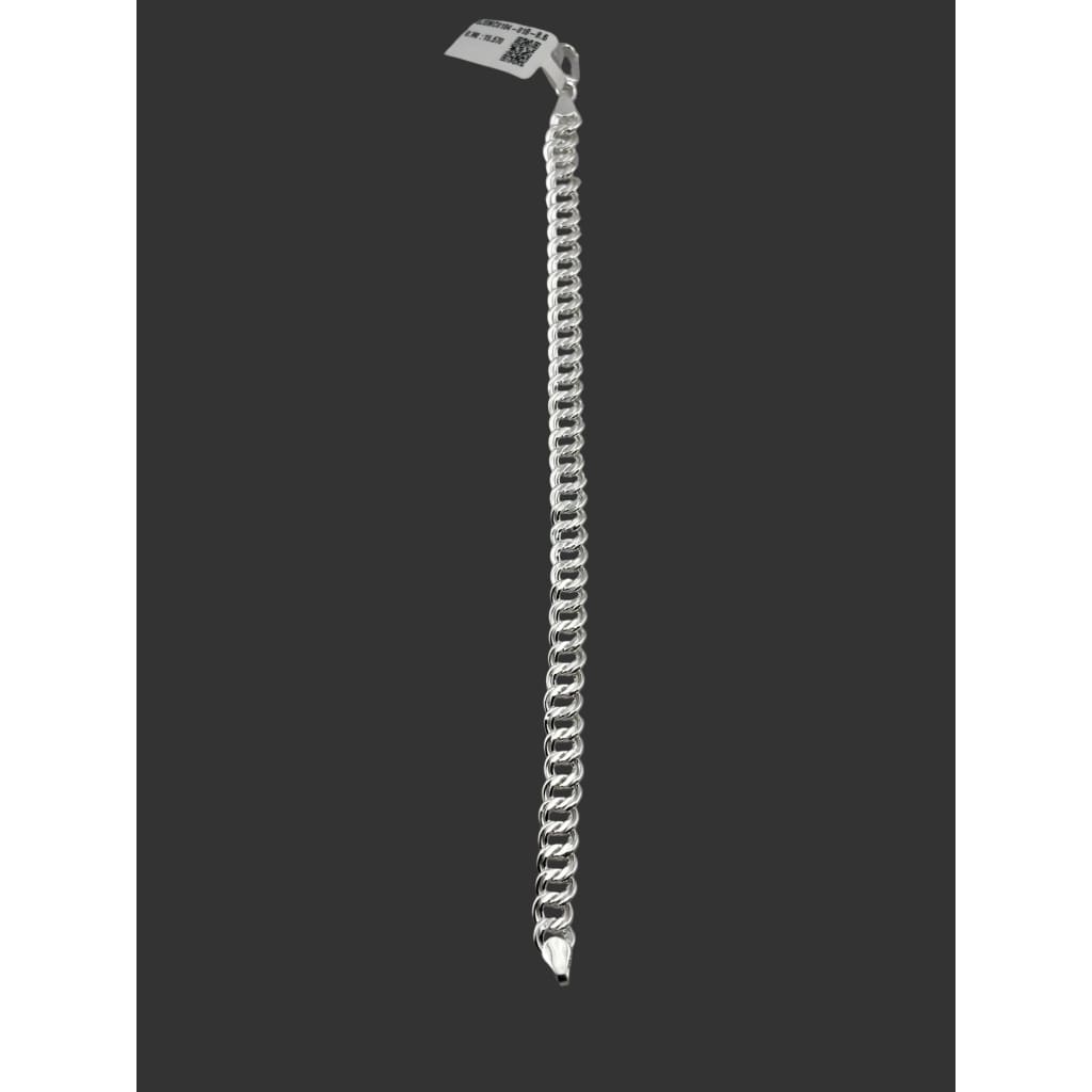 Silver Double Curb Link Bracelet 925 – Thick Flat Chain
