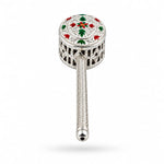 Silver Enamel Baby Rattle (32.7g) - 925 Sterling Silver