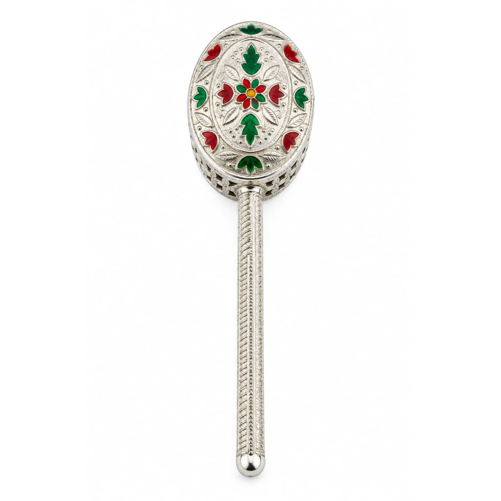 Silver Enamel Baby Rattle (32.7g) - 925 Sterling Silver – view 3