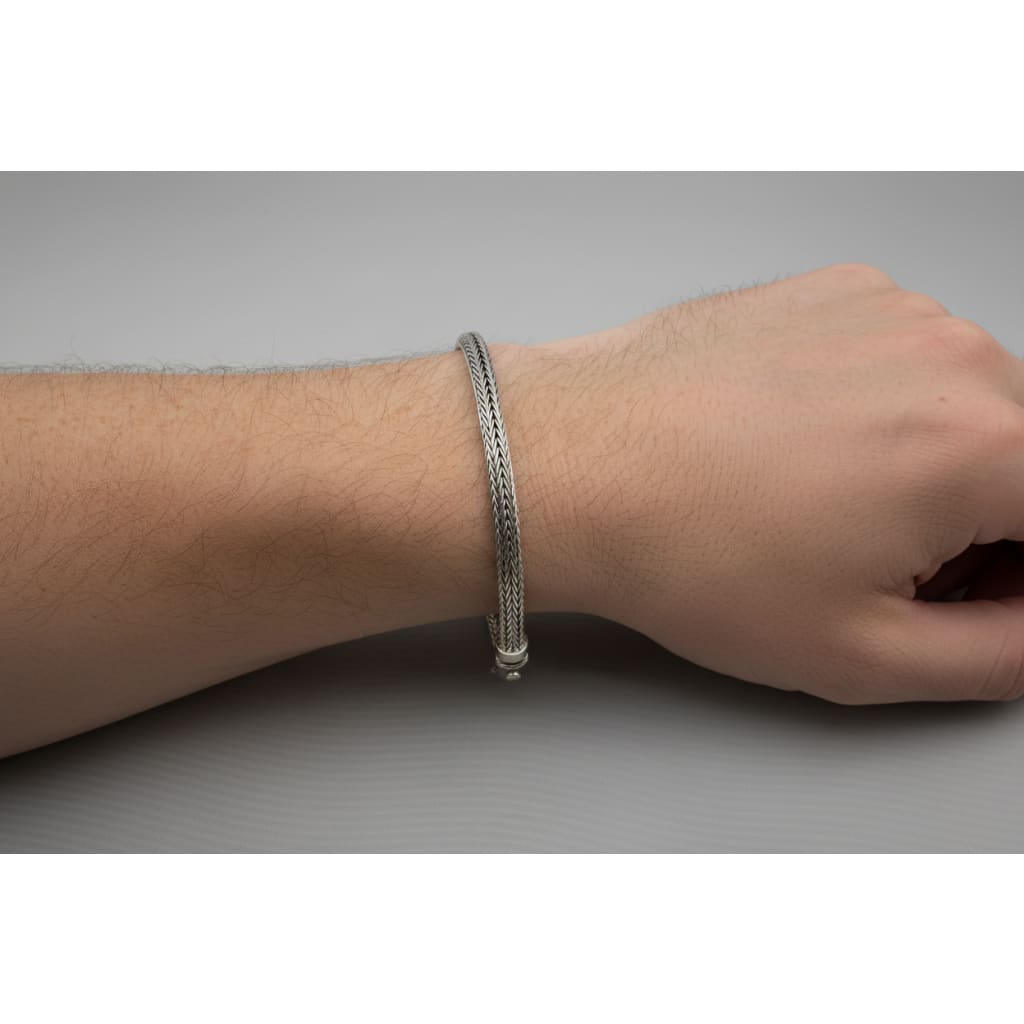 Silver Flat Wheat Link Bracelet 925 – Multi – Strand Spiga Chain | Sleek Finish | 9 Inch