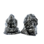 Silver Ganesh Lakshmi Idol 150gm – Spiritual Ganesh Lakshmi Murti for Temple Decor & Festivals