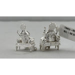Silver Ganesh Lakshmi Idol 21gm – Spiritual Ganesh Lakshmi Murti for Temple Decor & Festivals