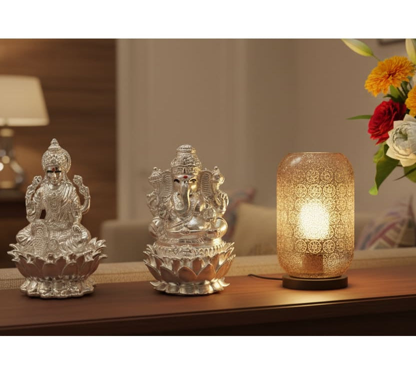 Silver Ganesh Lakshmi Idol 40gm each