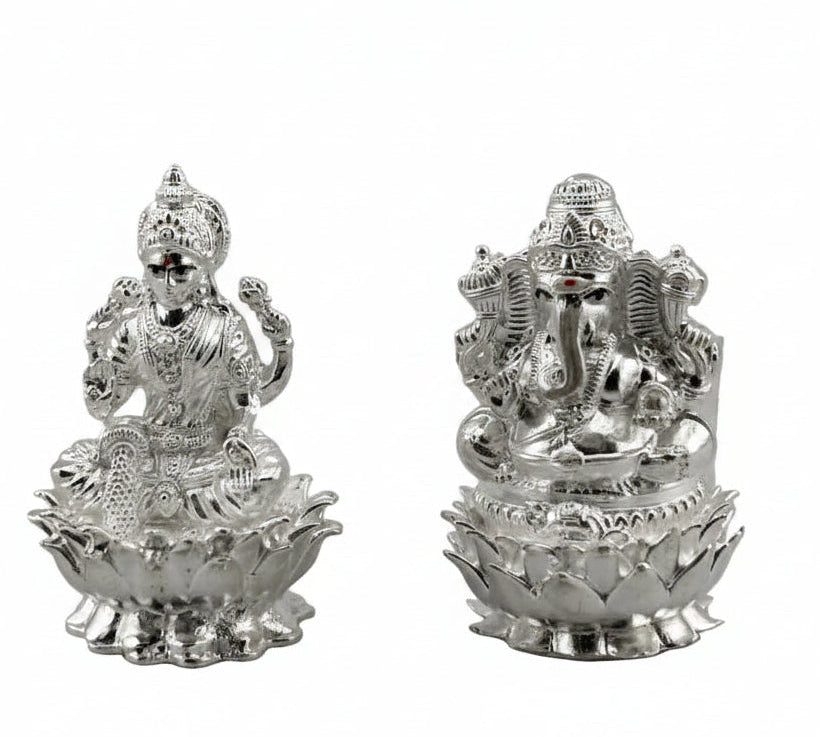 Silver Ganesh Lakshmi Idol 40gm each