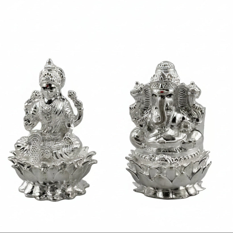 Silver Ganesh Lakshmi Idol 40gm each