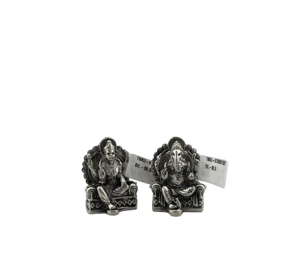 Silver Ganesh Lakshmi Idol 50gm– Spiritual Ganesh Lakshmi
