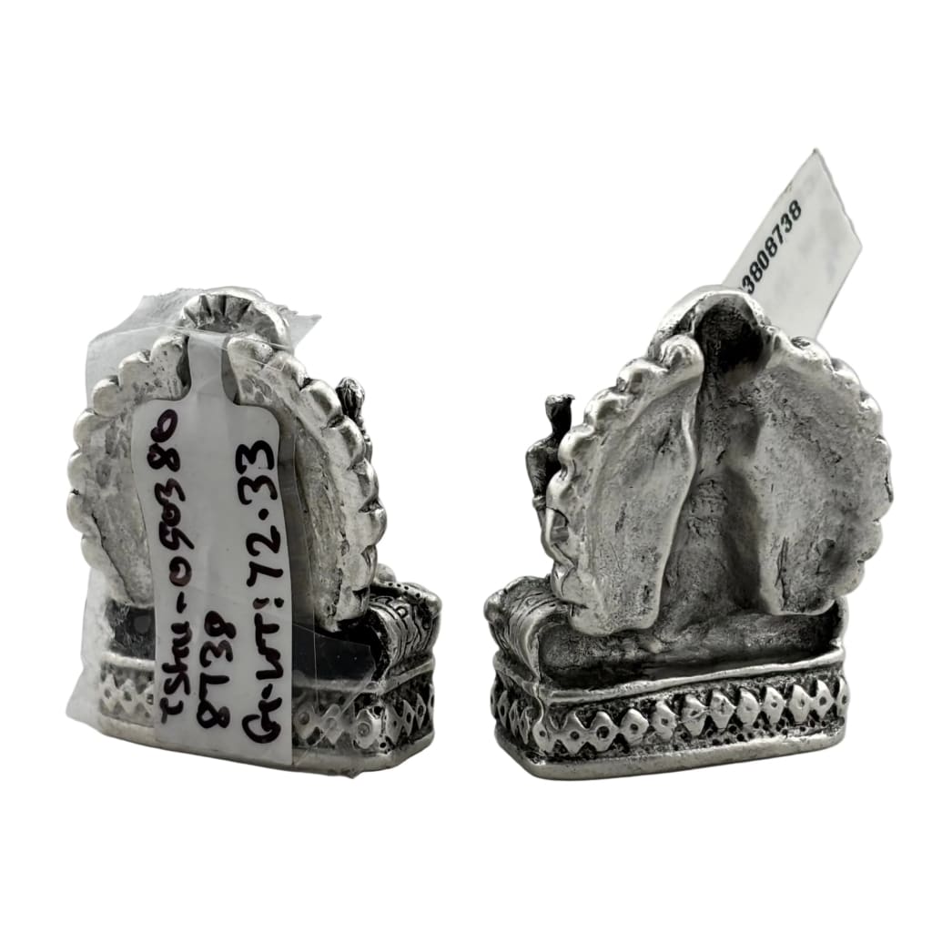 Silver Ganesh Lakshmi Idol 72gm – Spiritual Ganesh Lakshmi Murti for Temple Decor & Festivals