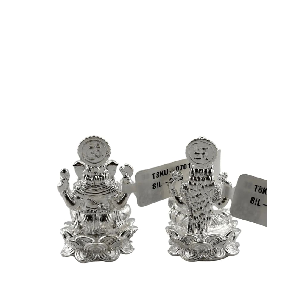 Silver Ganesh Lakshmi Idol Set 100gm solid