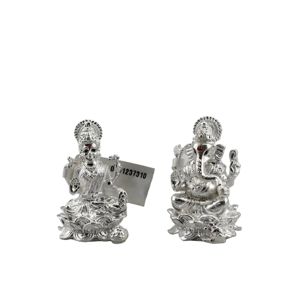 Silver Ganesh Lakshmi Idol Set 100gm solid