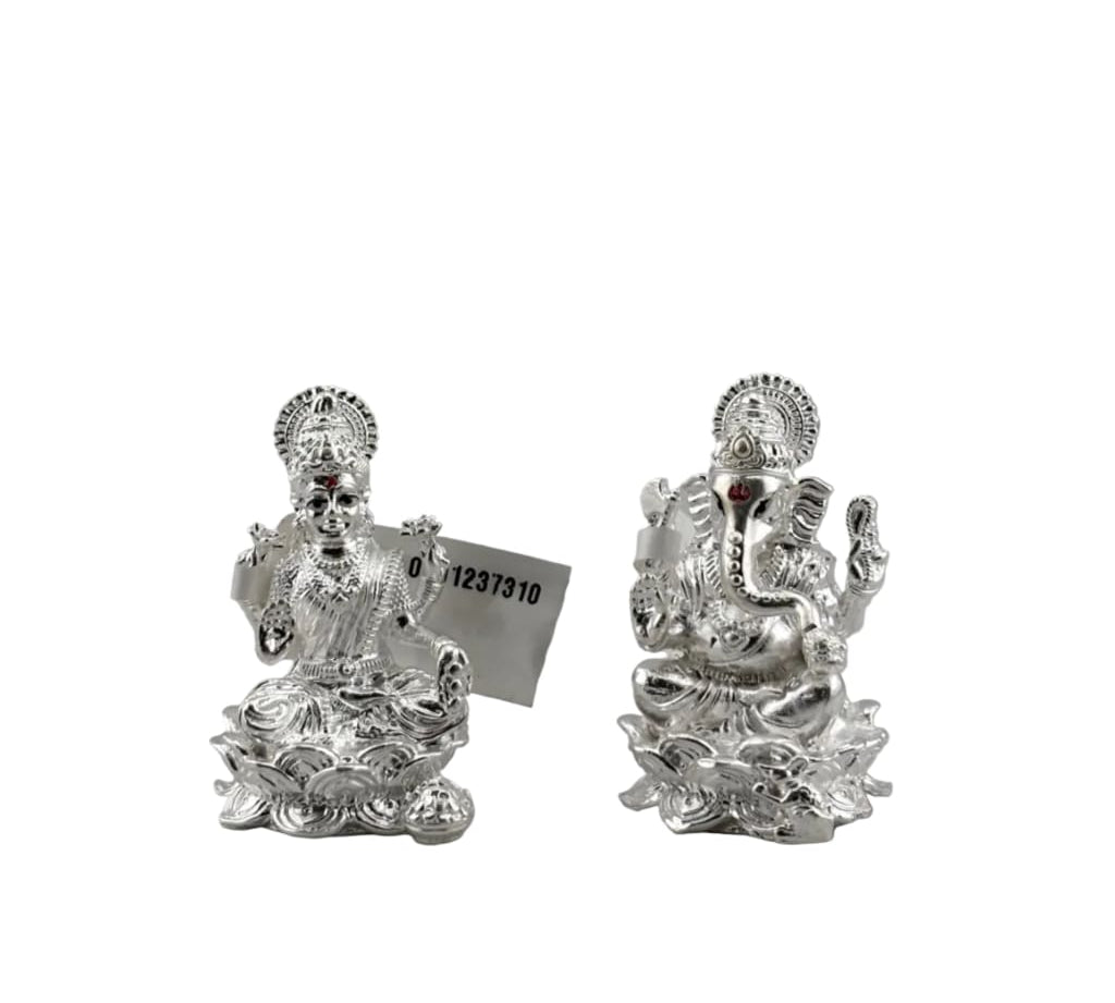 Silver Ganesh Lakshmi Idol Set 100gm solid