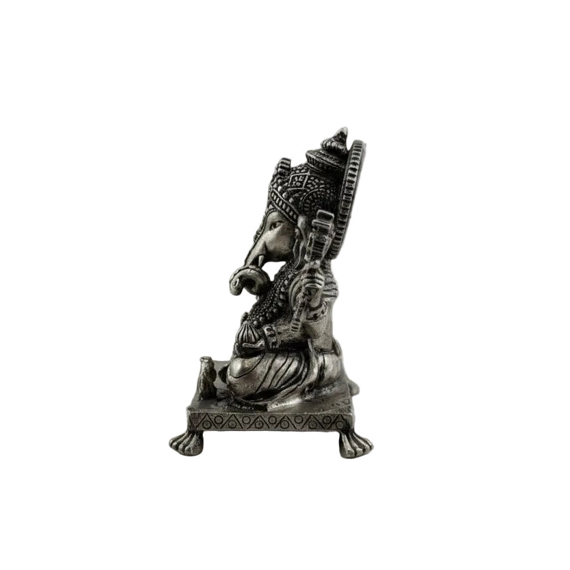 Silver Ganesha Idol 120gm – Divine Ganpati Murti for Home Mandir & Gifting