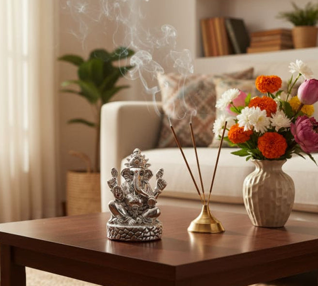 Silver Ganesha Idol 22gm – Divine Ganpati Murti for Home Mandir & Gifting
