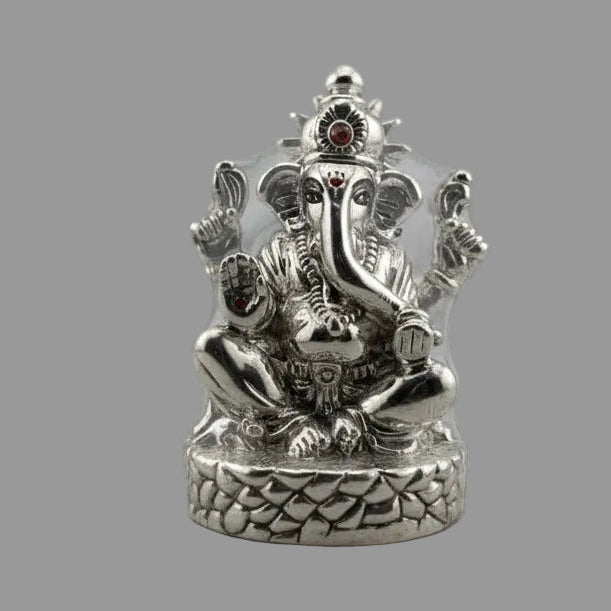 Silver Ganesha Idol 22gm – Divine Ganpati Murti for Home Mandir & Gifting