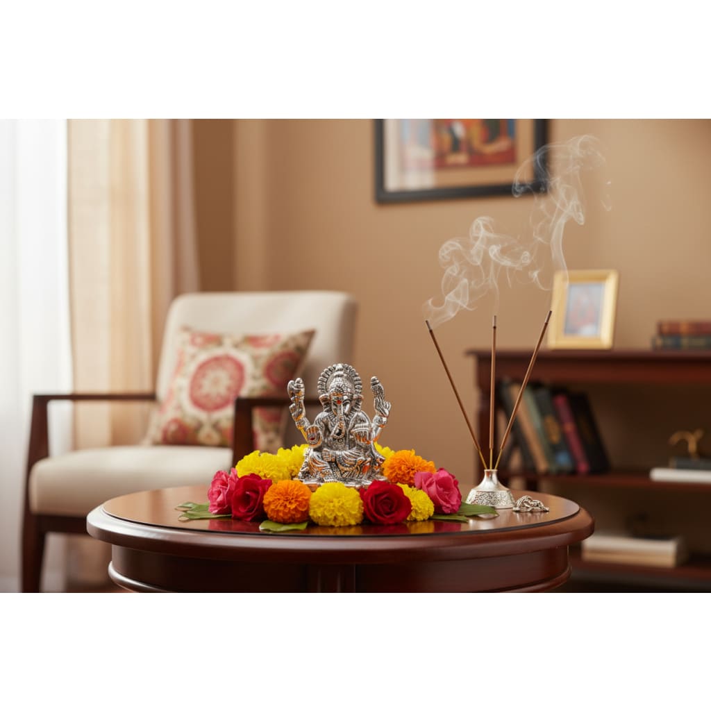 Silver Ganesha Idol Design 4 16gm – Divine Ganpati Murti for Home Mandir & Gifting