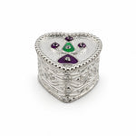 Silver Heart Box Studded Handcrafted (14g)