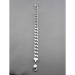 Silver Japanese Angular Curb Link Bracelet 925 – Angular Flat Chain