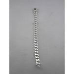 Silver Japanese Angular Curb Link Bracelet 925 – Angular Flat Chain