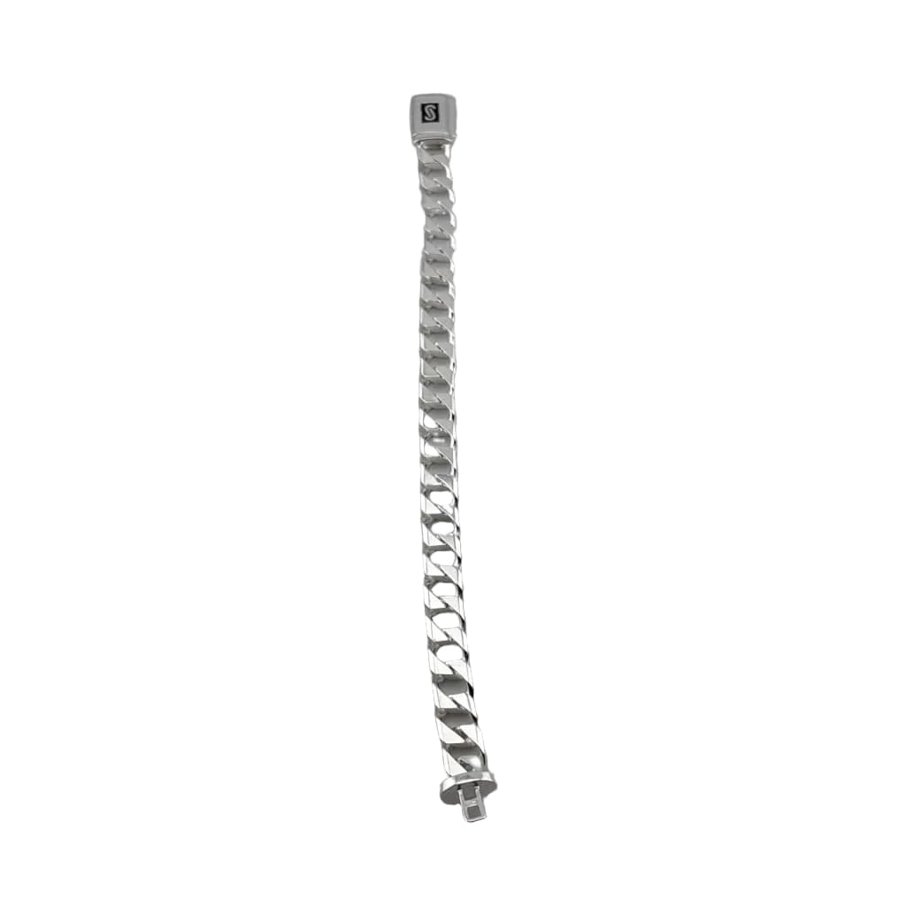 Silver Japanese Angular Curb Link Bracelet 925 – Angular