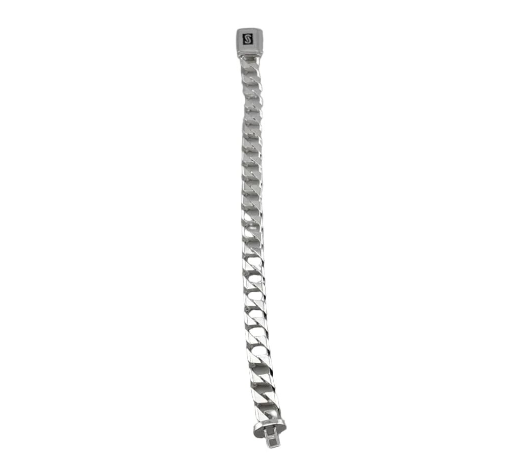 Silver Japanese Angular Curb Link Bracelet 925 – Angular